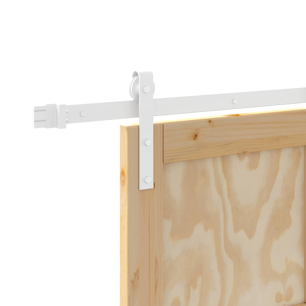 Porta scorrevole in legno di pino naturale e bianco 73,5 x 211 cm