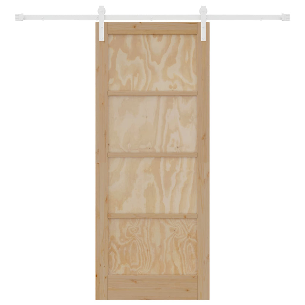 Porta Scorrevole Naturale e Bianco 83 x 202 cm