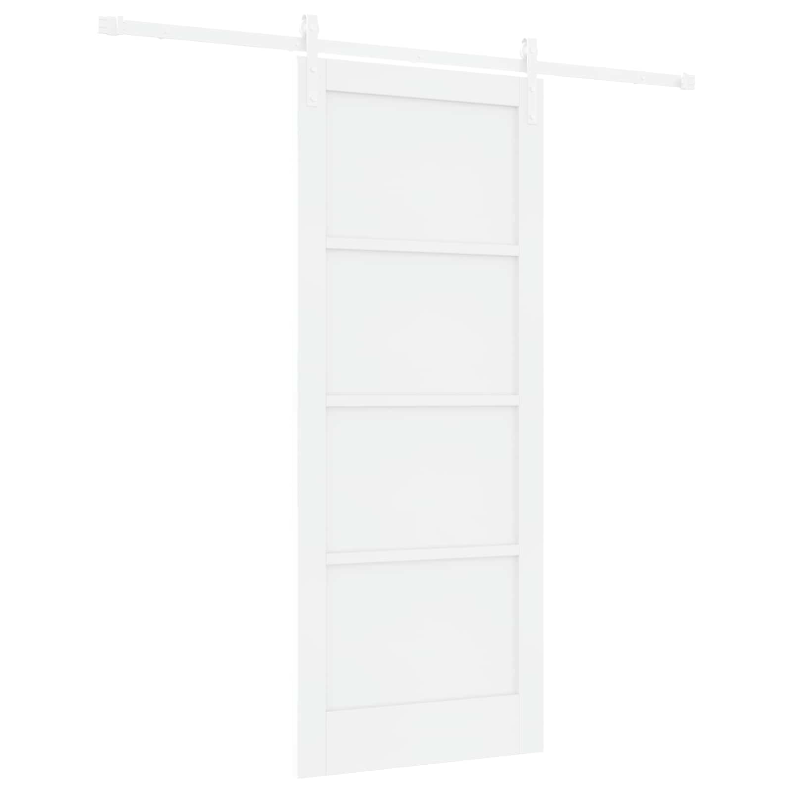 Porta scorrevole in legno massello di pino bianco 83 x 202 cm
