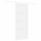 Porta scorrevole in legno massello di pino bianco 83 x 202 cm