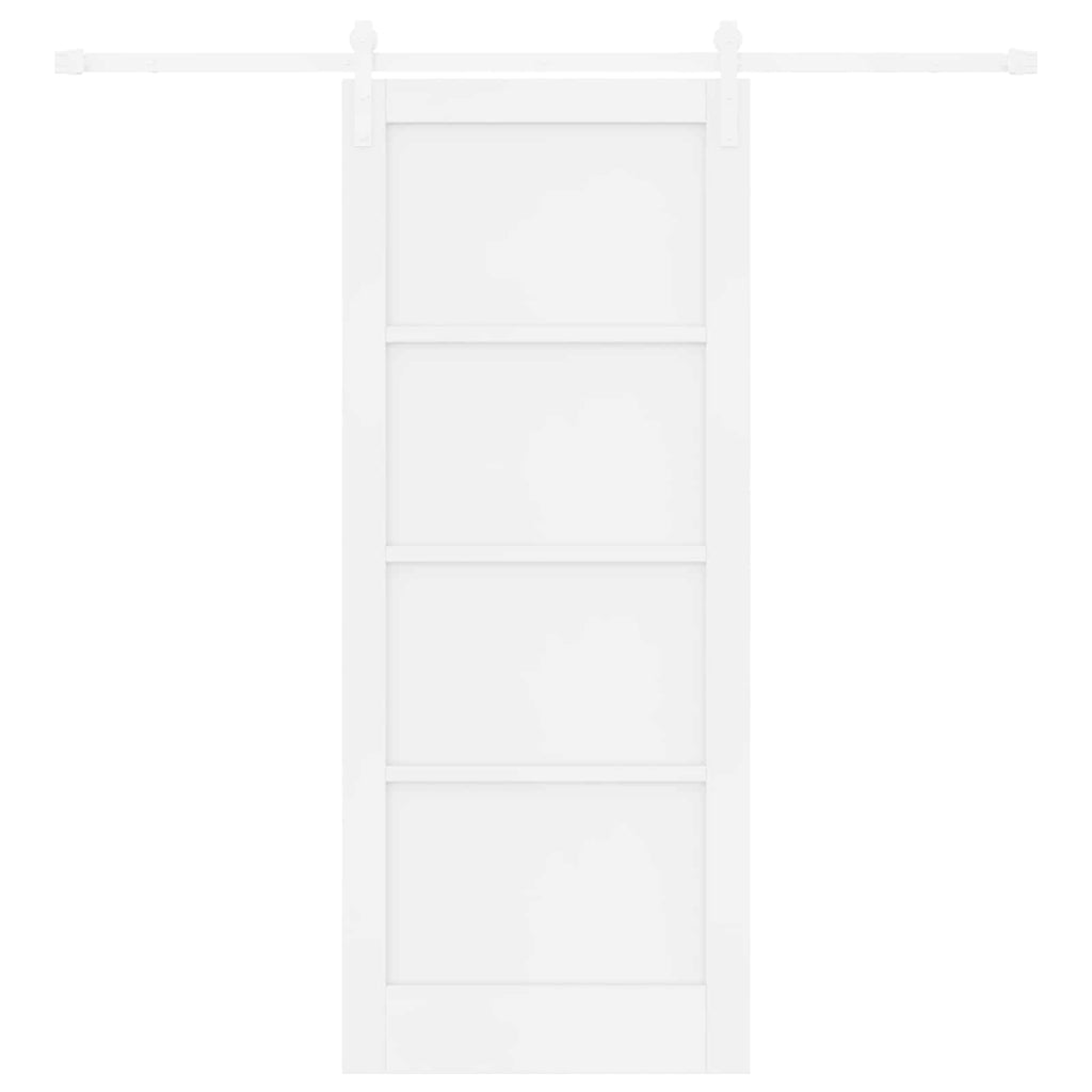 Porta scorrevole in legno massello di pino bianco 83 x 202 cm