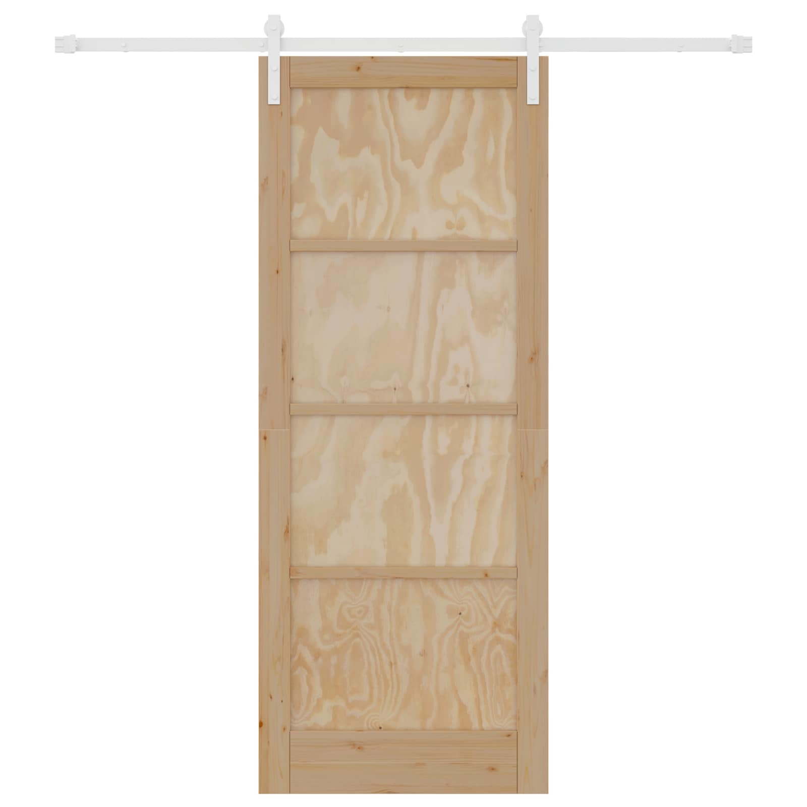 Porta scorrevole in legno di pino naturale e bianco 83 x 211 cm