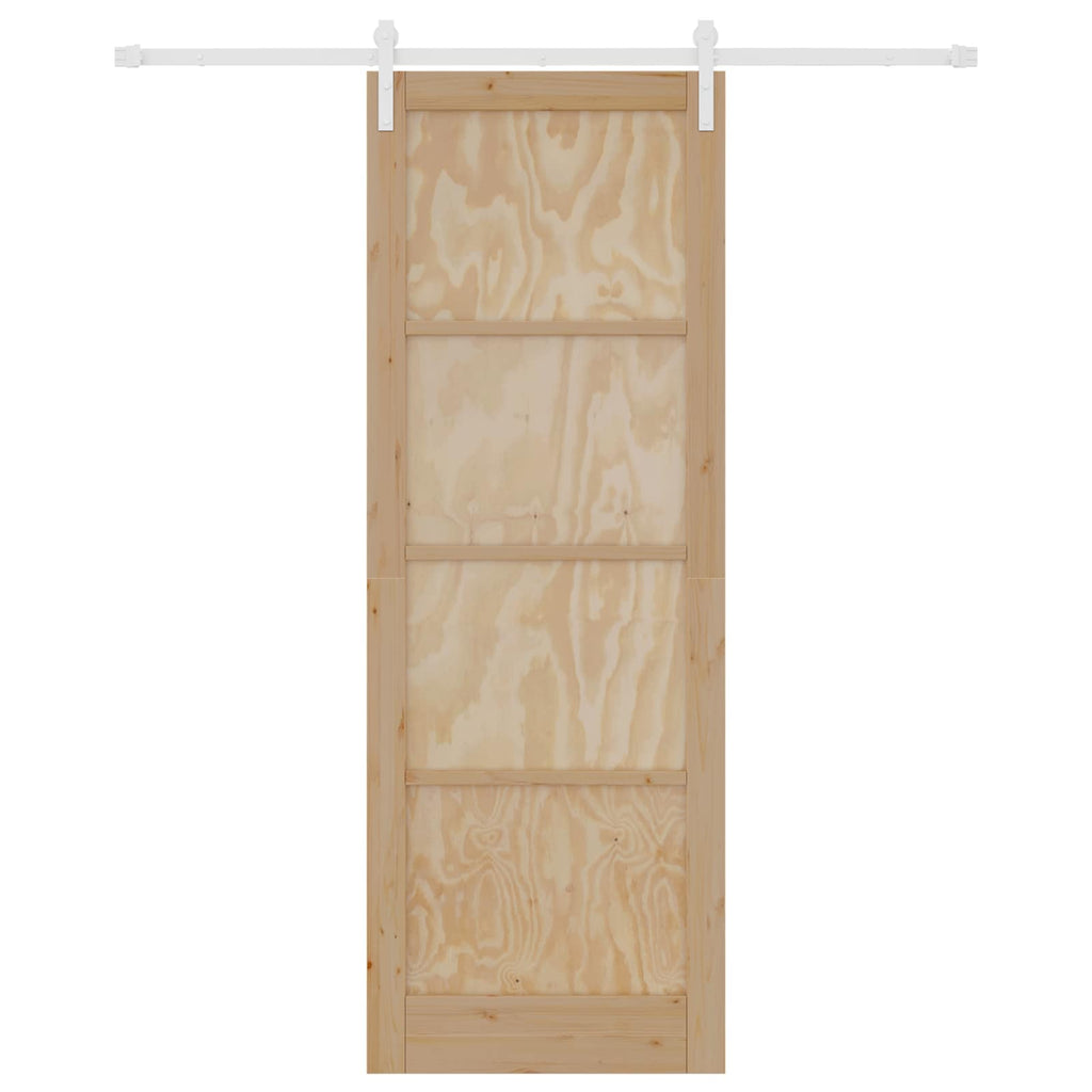 Porta Scorrevole Naturale e Bianco 83 x 232 cm