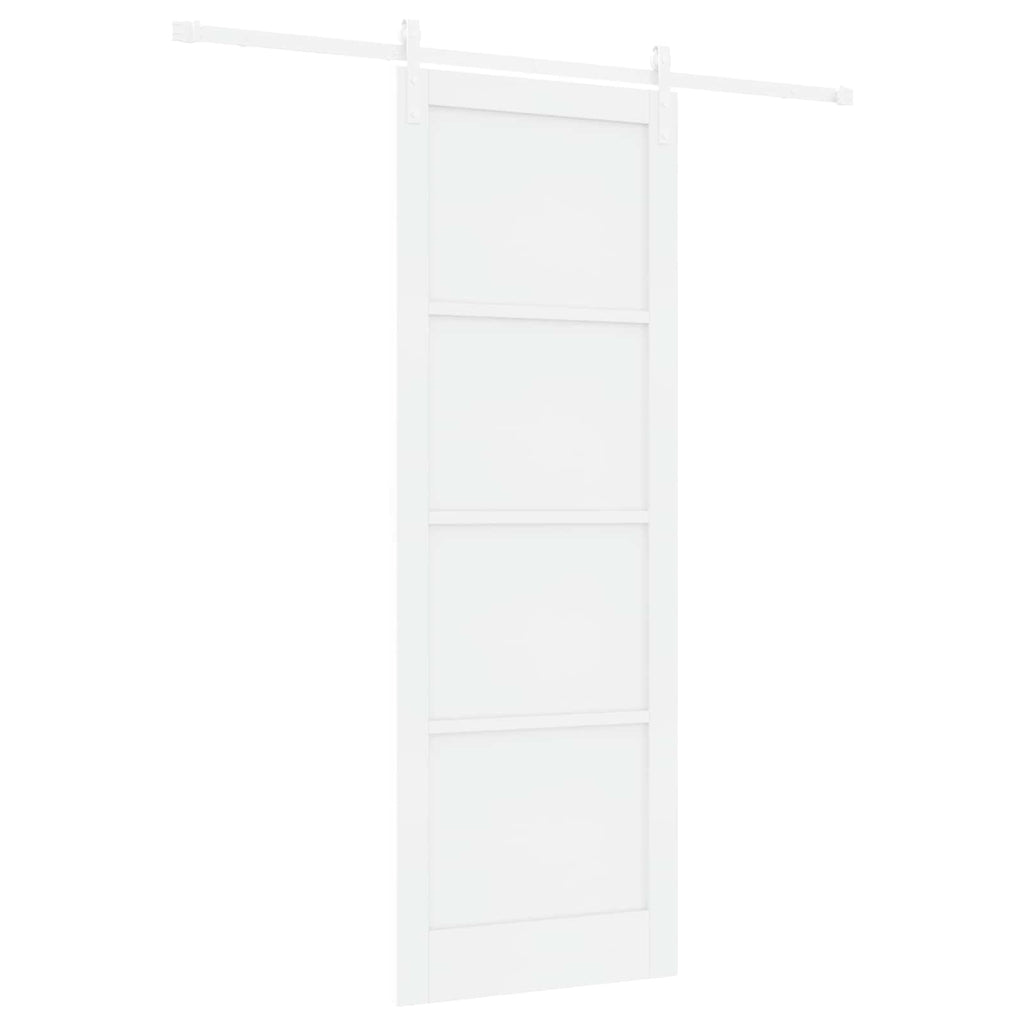 Porta Scorrevole Bianco 83 x 232 cm Legno Massello di Pino