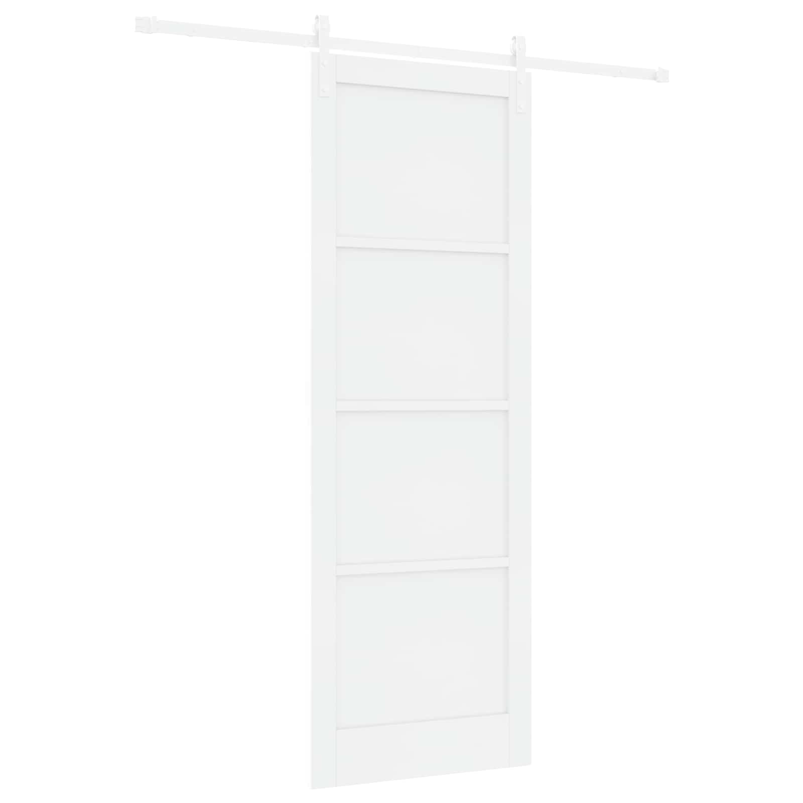Porta Scorrevole Bianco 83 x 232 cm Legno Massello di Pino