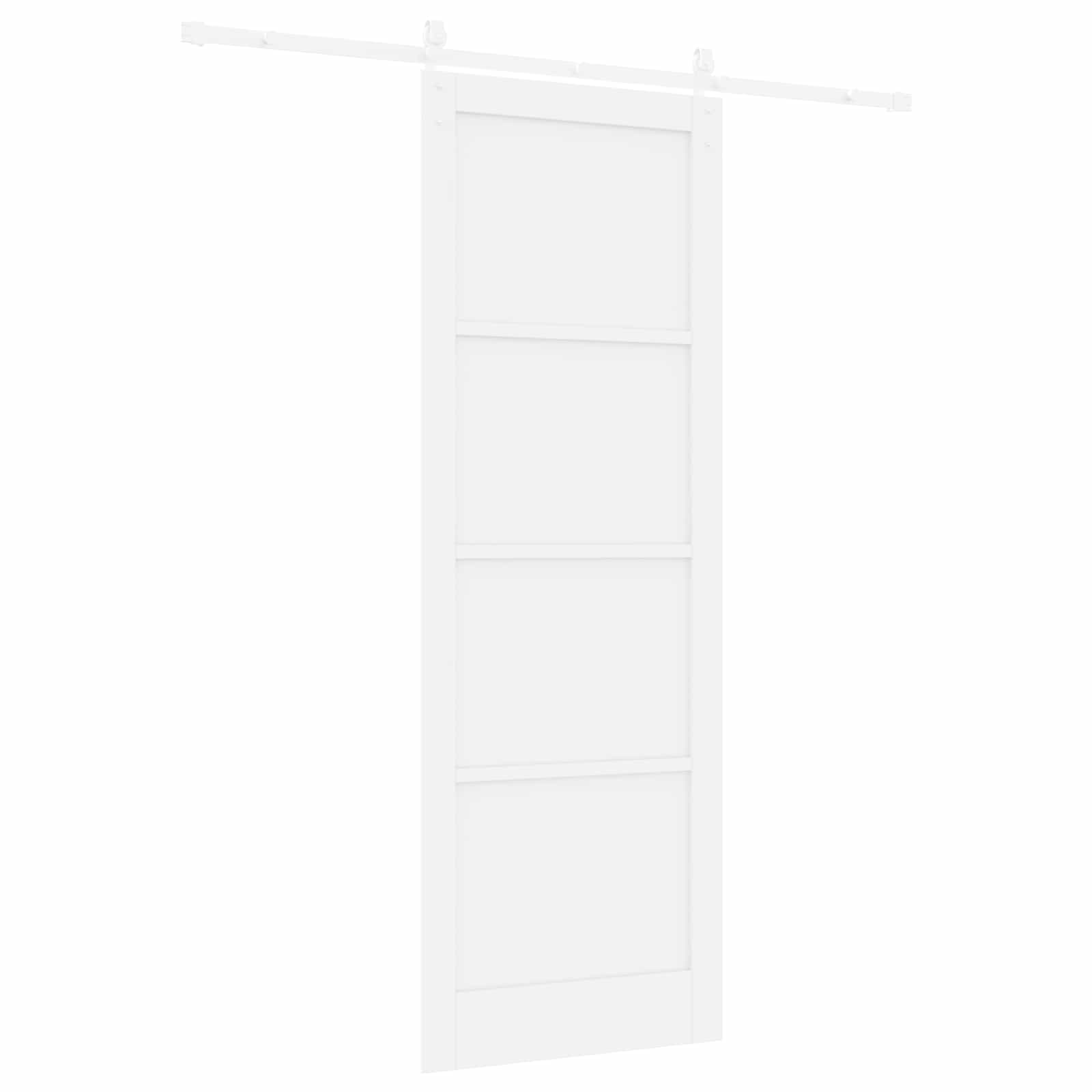 Porta Scorrevole Bianco 83 x 232 cm Legno Massello di Pino