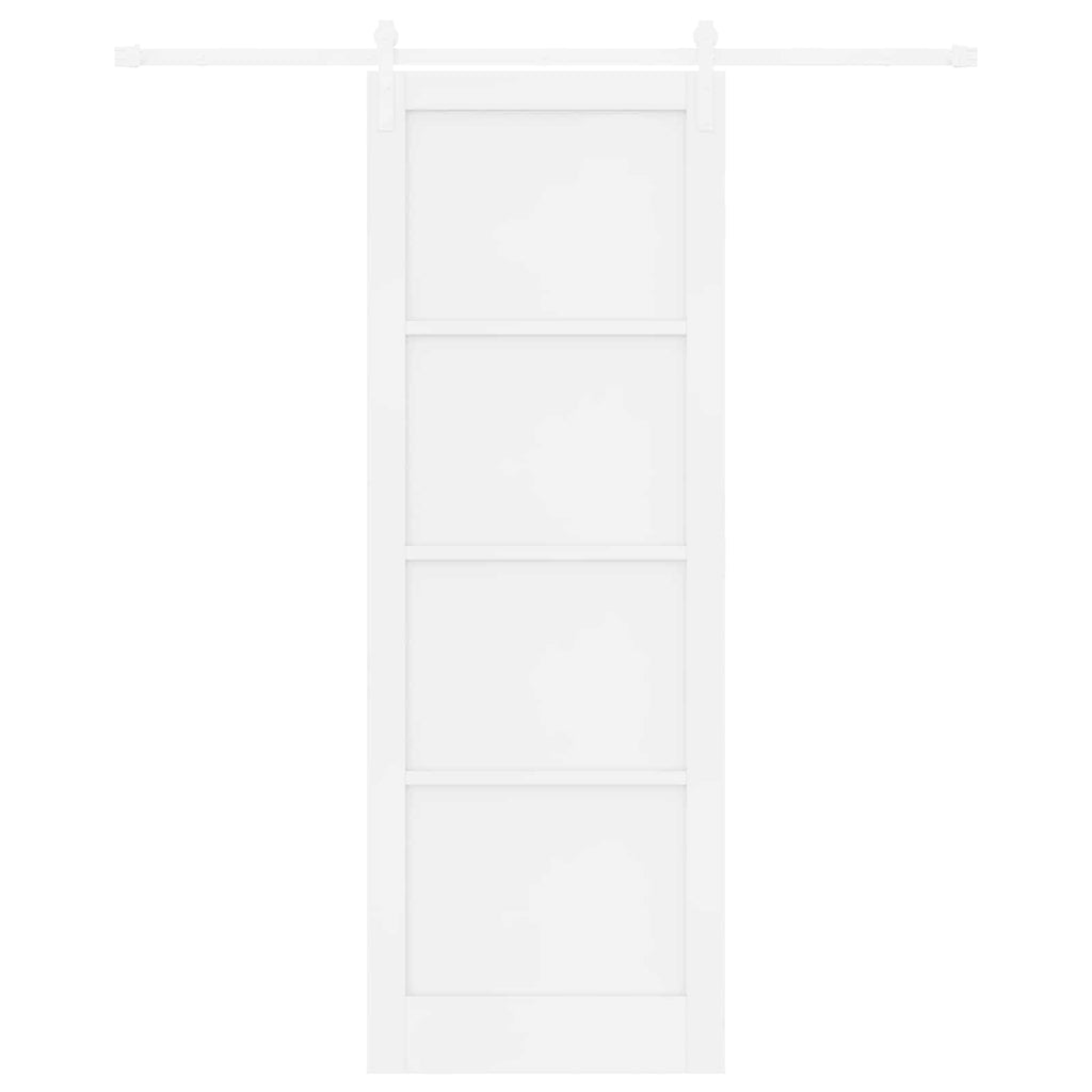 Porta Scorrevole Bianco 83 x 232 cm Legno Massello di Pino