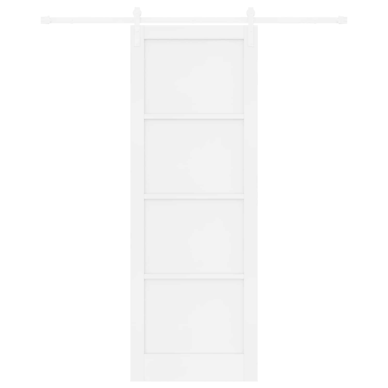 Porta Scorrevole Bianco 83 x 232 cm Legno Massello di Pino