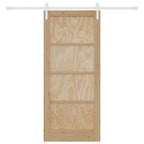 Porta Scorrevole Naturale e Bianco 86 x 198,5 cm - Legno di Pino con Guida in Acciaio