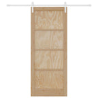 Porta scorrevole in legno di pino naturale e bianco 86 x 211 cm