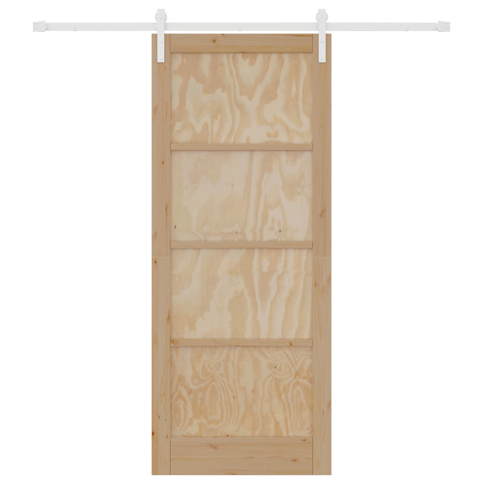 Porta scorrevole in legno di pino naturale e bianco 86 x 211 cm