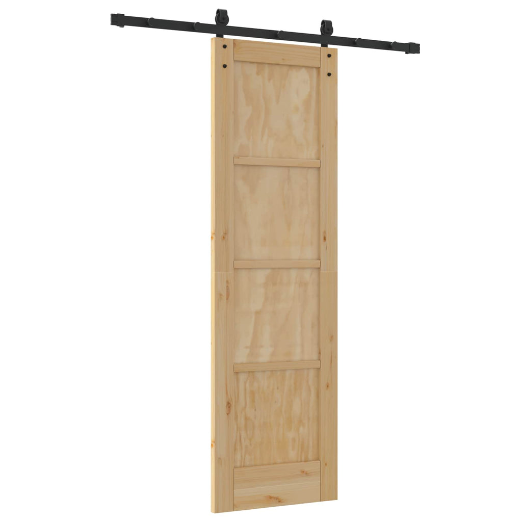 Porta Scorrevole Naturale 61 x 198,5 cm Legno Massello di Pino