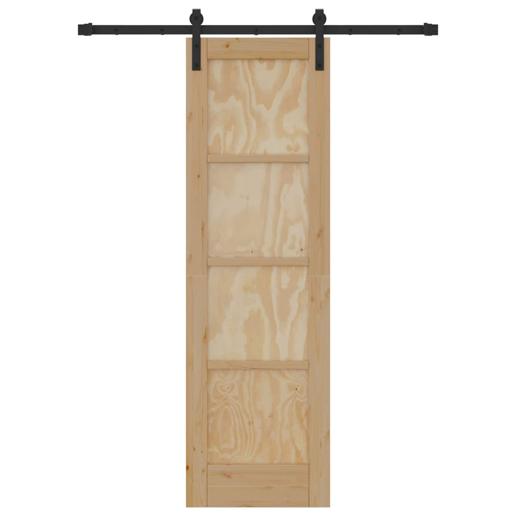 Porta Scorrevole Naturale 61 x 198,5 cm Legno Massello di Pino
