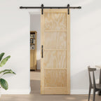 Porta Scorrevole Naturale 73,5 x 211 cm Legno Massello di Pino