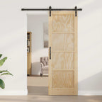 Porta Scorrevole Naturale 73,5 x 211 cm Legno Massello di Pino
