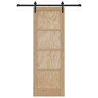 Porta Scorrevole Naturale 73,5 x 211 cm Legno Massello di Pino