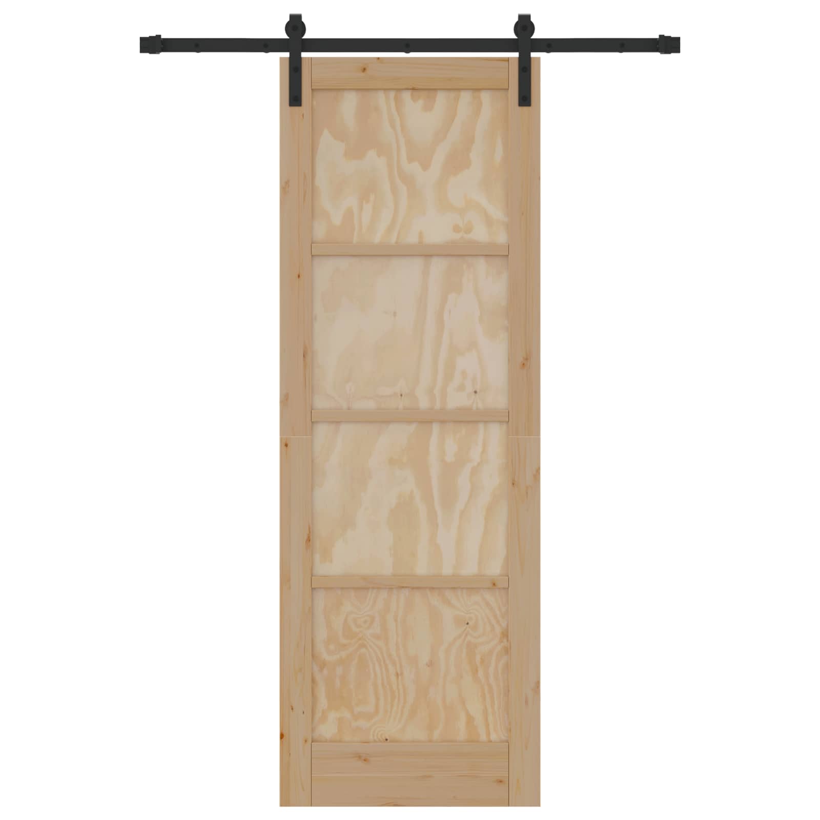Porta Scorrevole Naturale 73,5 x 211 cm Legno Massello di Pino