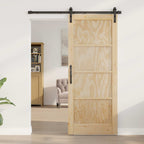 Porta Scorrevole Naturale 83 x 202 cm Legno Massello di Pino