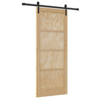 Porta Scorrevole Naturale 83 x 202 cm Legno Massello di Pino