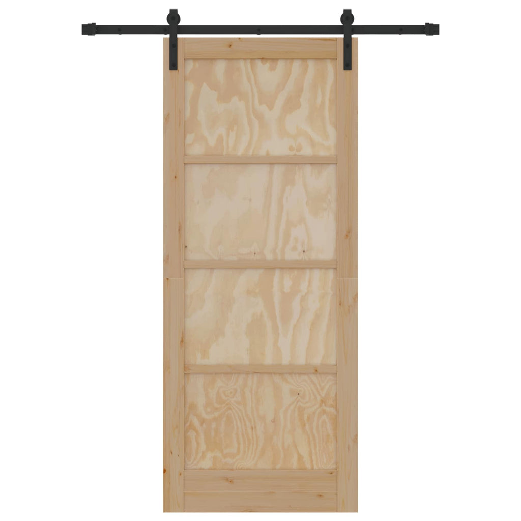 Porta Scorrevole Naturale 83 x 202 cm Legno Massello di Pino