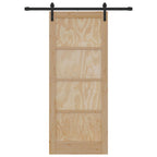 Porta Scorrevole Naturale 83 x 202 cm Legno Massello di Pino
