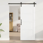 Porta Scorrevole Bianco 83 x 202 cm Legno Massello di Pino