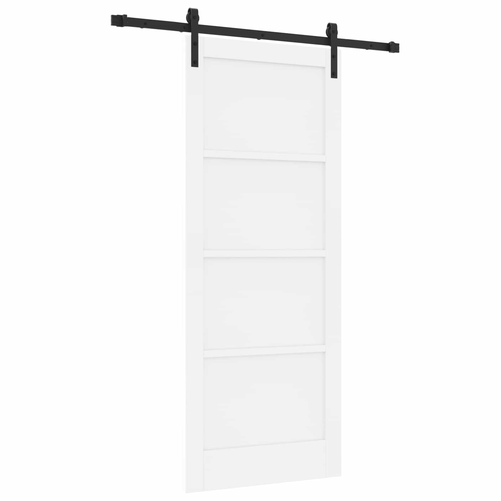 Porta Scorrevole Bianco 83 x 202 cm Legno Massello di Pino