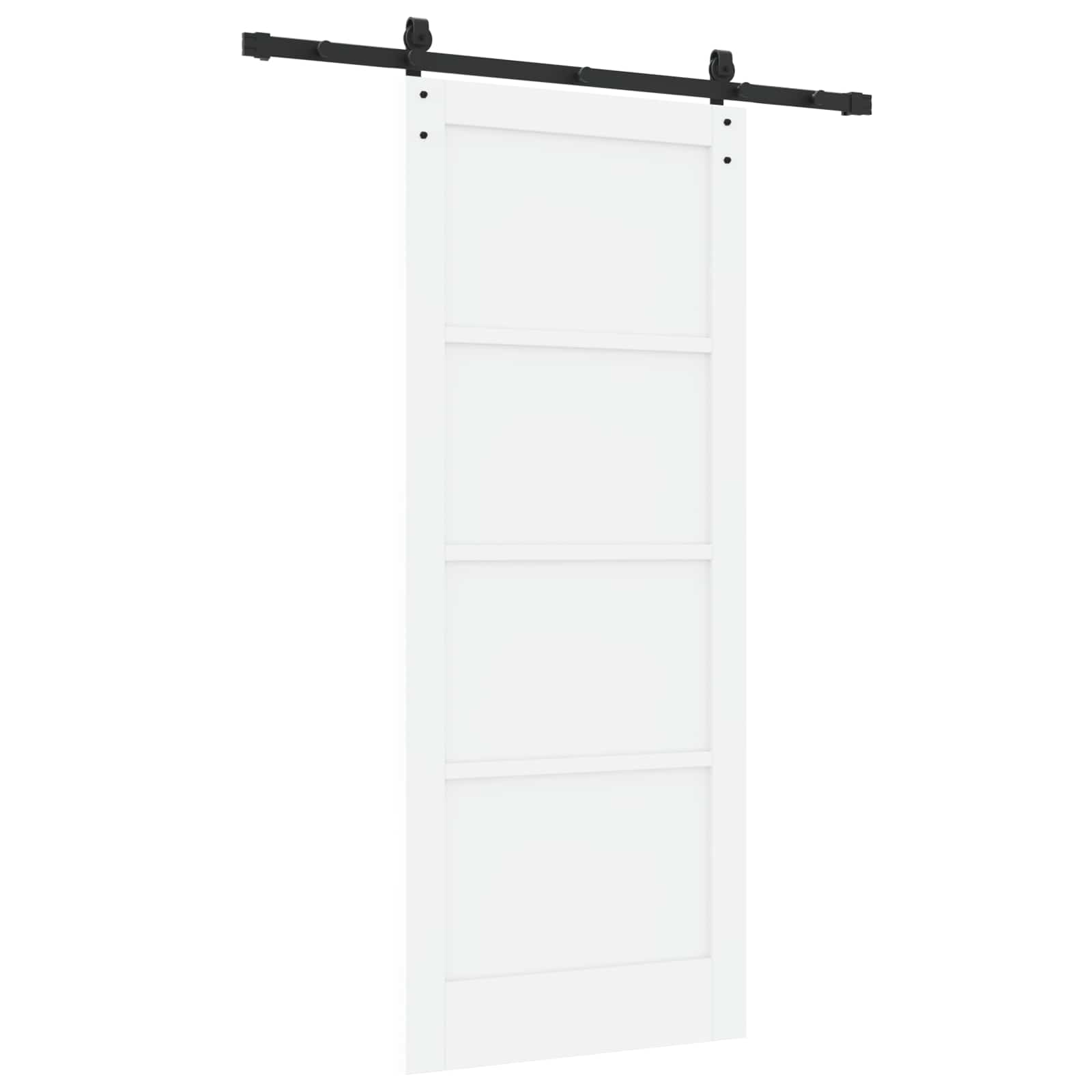 Porta Scorrevole Bianco 83 x 202 cm Legno Massello di Pino