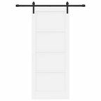 Porta Scorrevole Bianco 83 x 202 cm Legno Massello di Pino