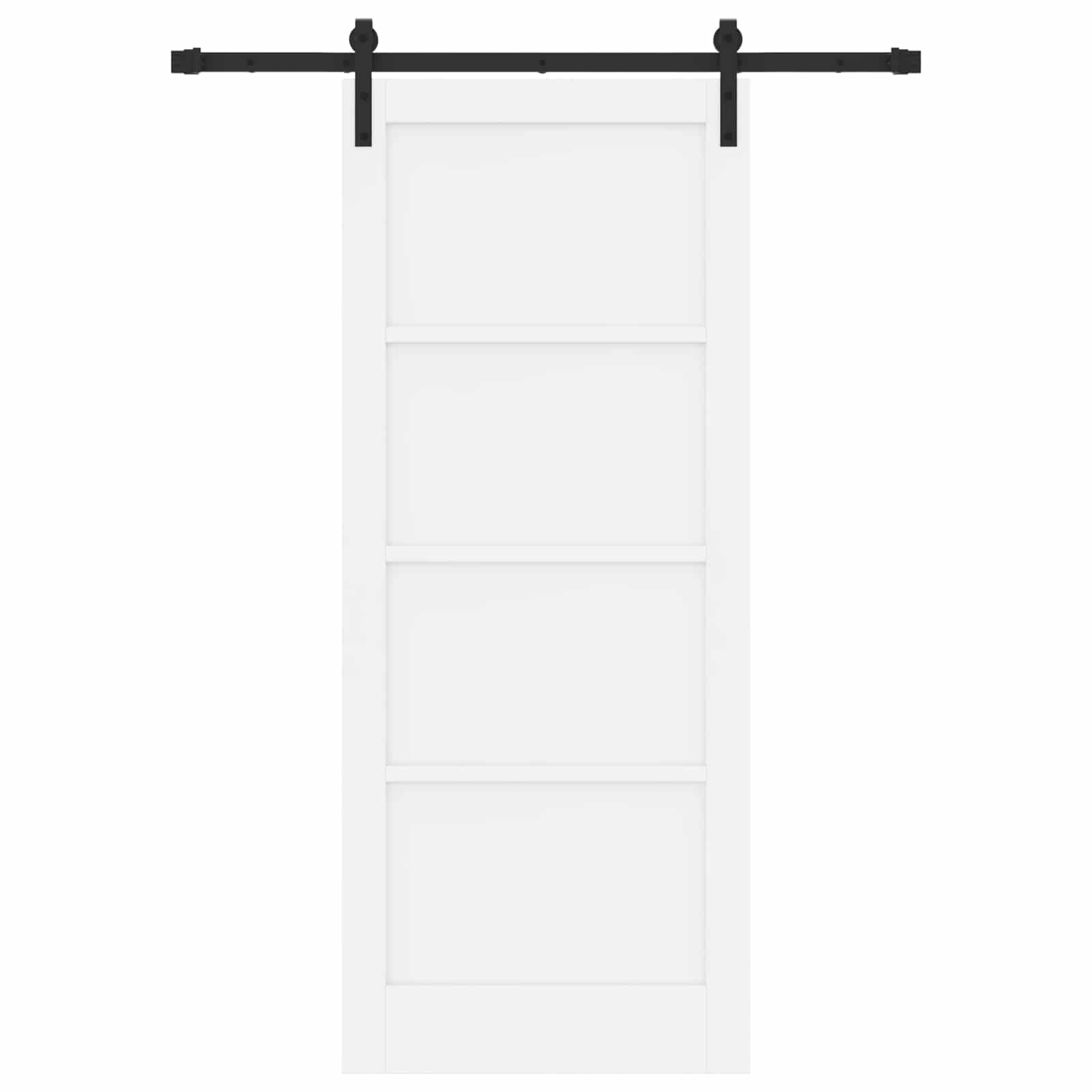 Porta Scorrevole Bianco 83 x 202 cm Legno Massello di Pino