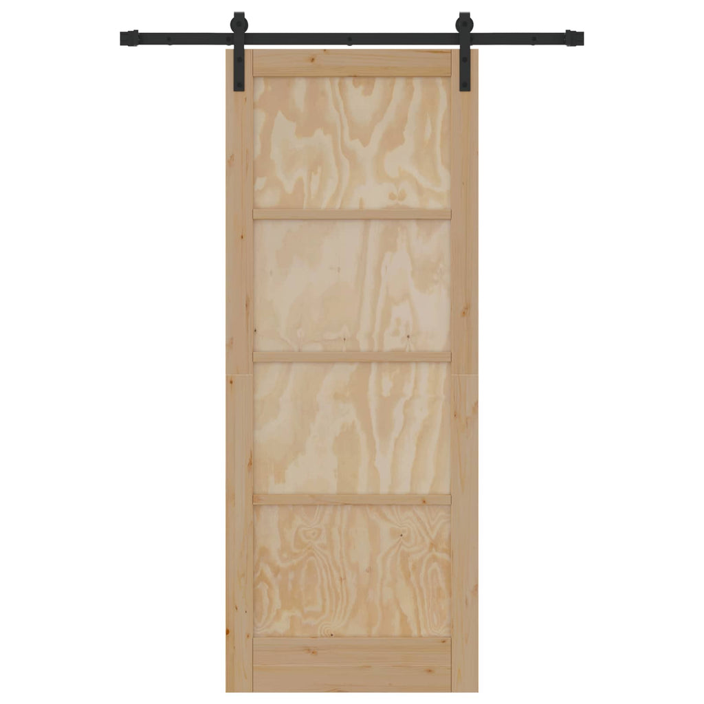 Porta Scorrevole Legno Massello di Pino Naturale 83 x 211 cm