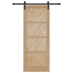 Porta Scorrevole Legno Massello di Pino Naturale 83 x 211 cm