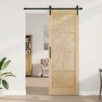 Porta Scorrevole Naturale 83 x 232 cm Legno Massello di Pino