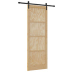 Porta Scorrevole Naturale 83 x 232 cm Legno Massello di Pino