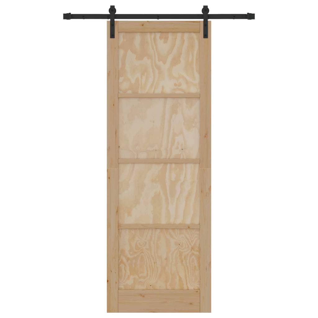 Porta Scorrevole Naturale 83 x 232 cm Legno Massello di Pino