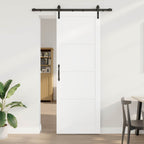 Porta Scorrevole Bianco 83 x 232 cm Legno Massello di Pino