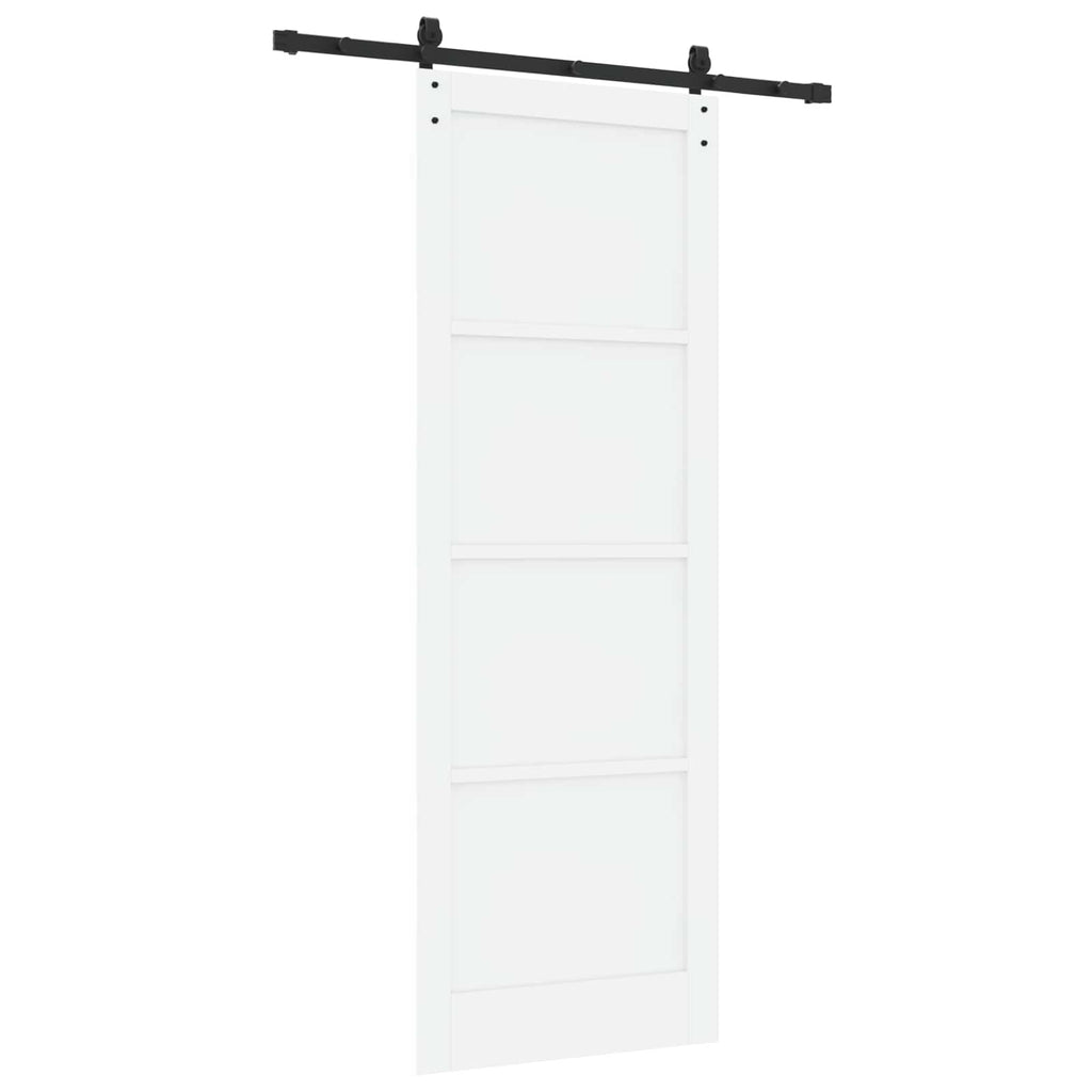 Porta Scorrevole Bianco 83 x 232 cm Legno Massello di Pino
