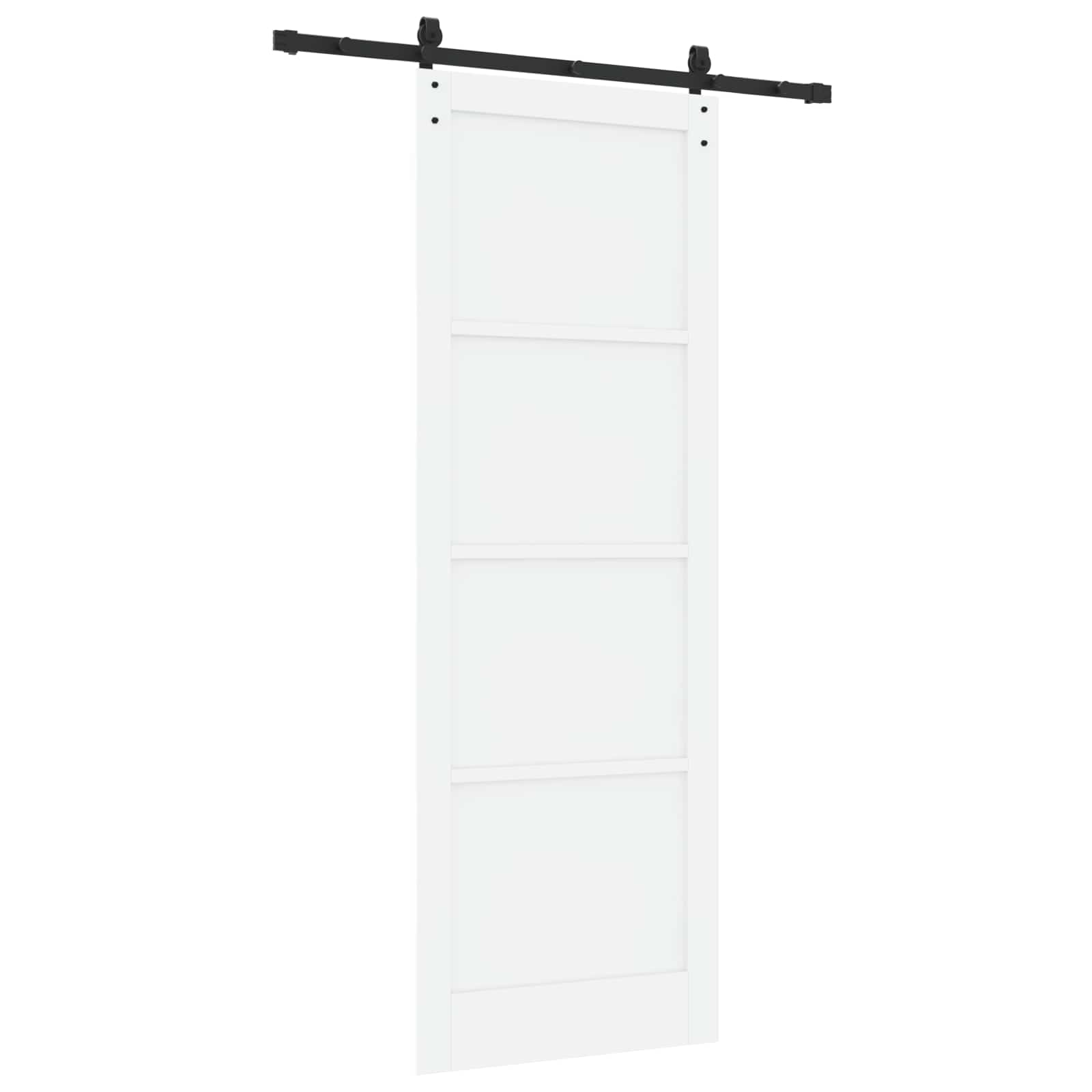 Porta Scorrevole Bianco 83 x 232 cm Legno Massello di Pino