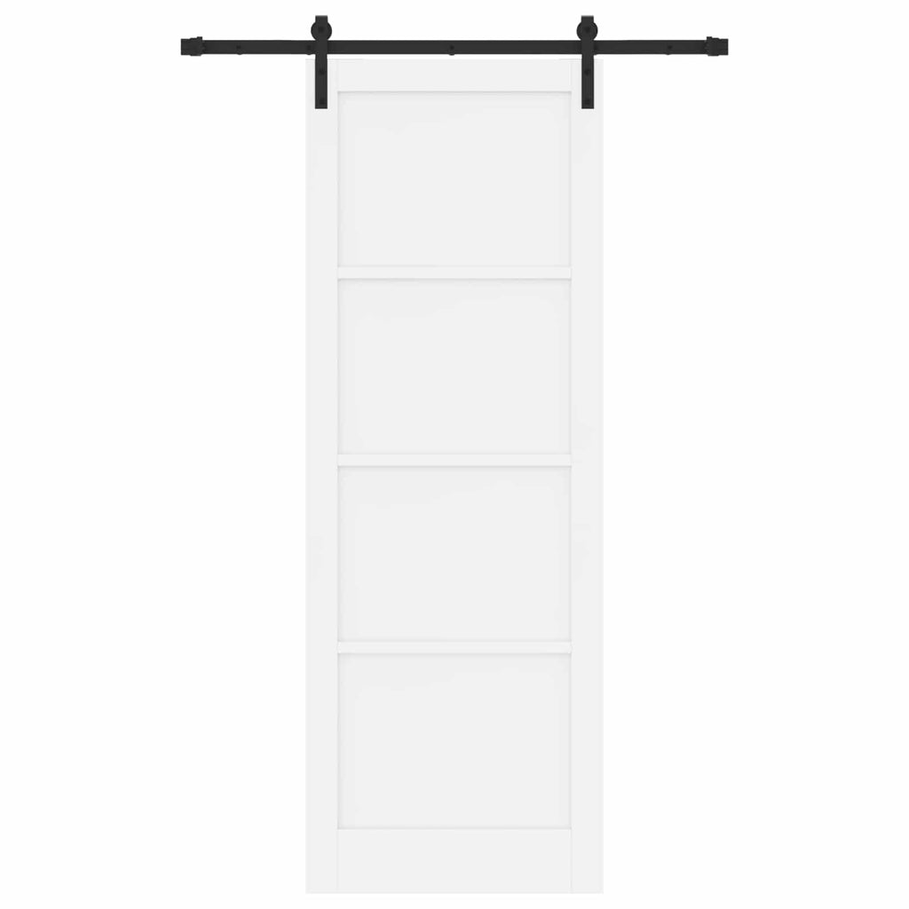 Porta Scorrevole Bianco 83 x 232 cm Legno Massello di Pino