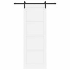 Porta Scorrevole Bianco 83 x 232 cm Legno Massello di Pino