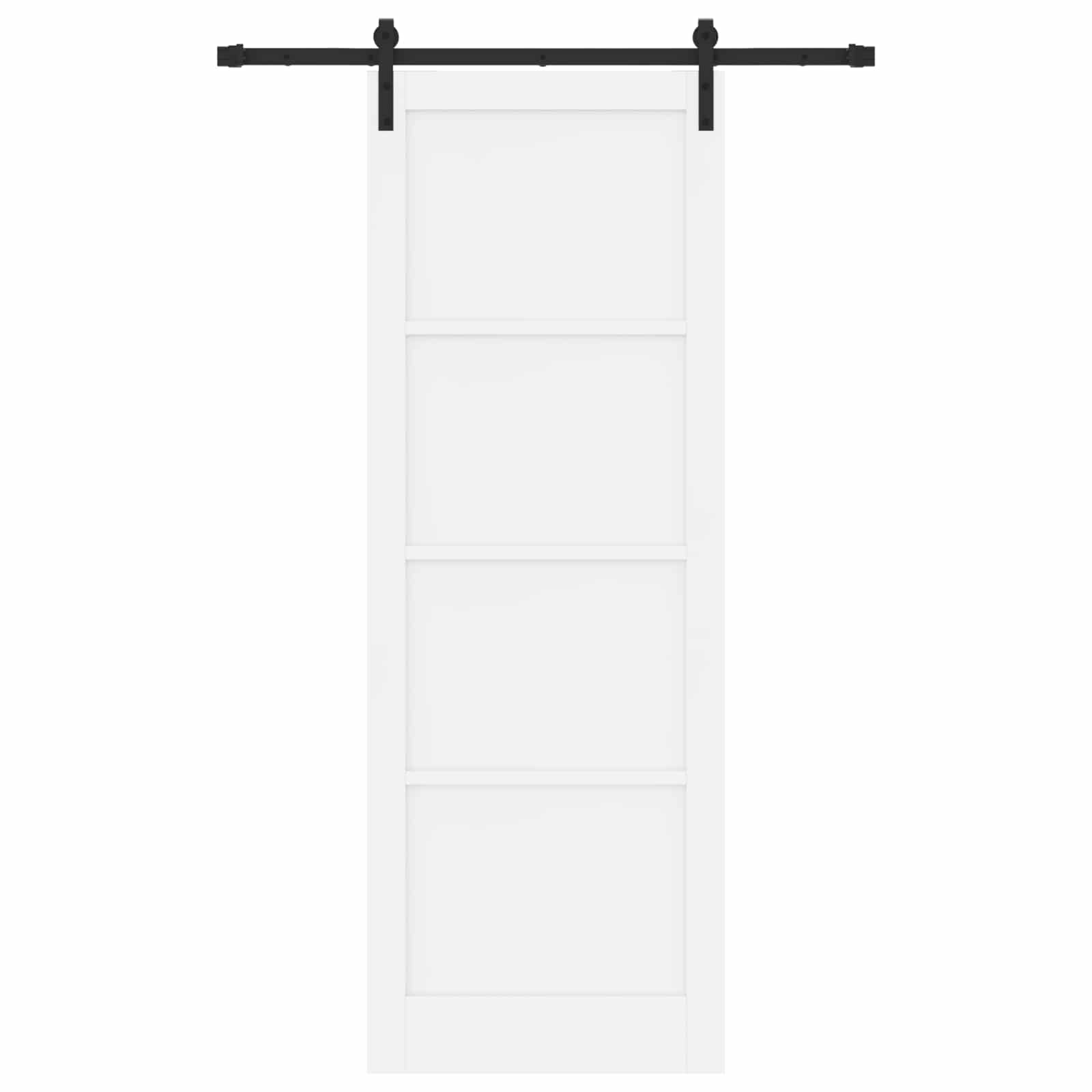 Porta Scorrevole Bianco 83 x 232 cm Legno Massello di Pino