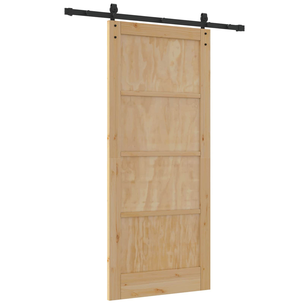 Porta scorrevole Legno massello di Pino Naturale 86 x 198,5 cm
