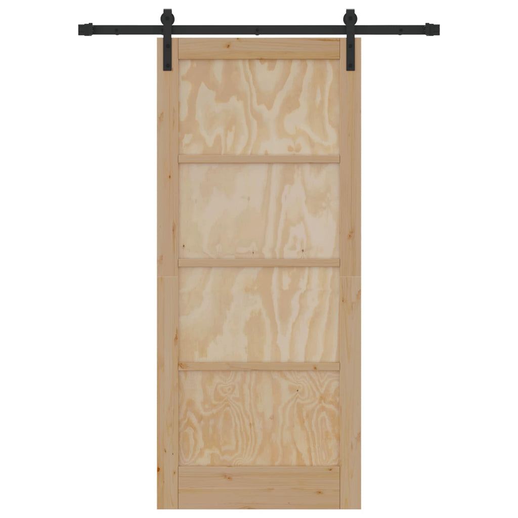 Porta scorrevole Legno massello di Pino Naturale 86 x 198,5 cm