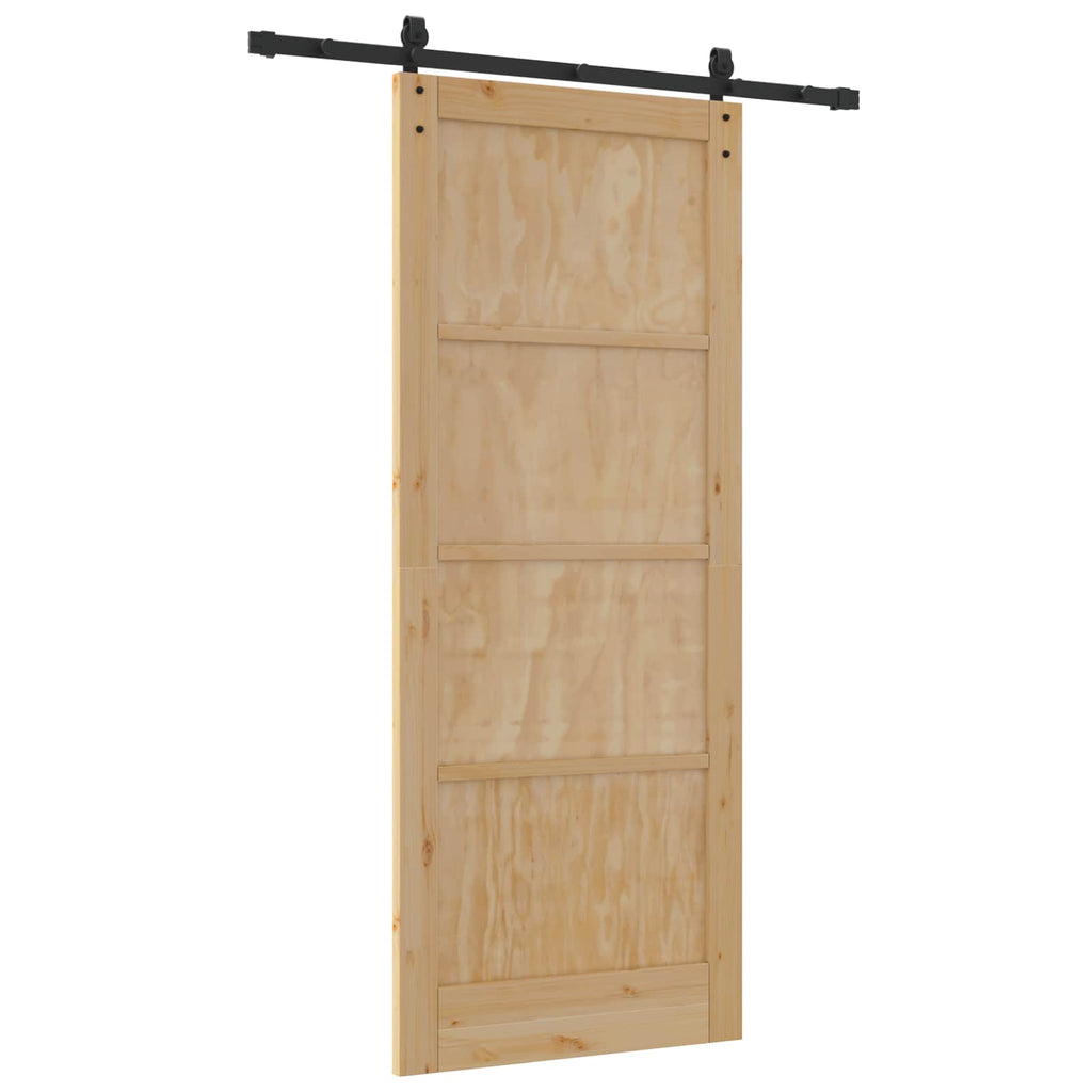 Porta Scorrevole Legno Massello di Pino Naturale 86 x 211 cm