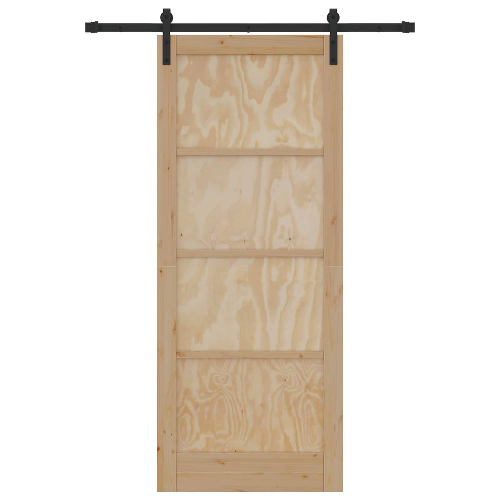 Porta Scorrevole Legno Massello di Pino Naturale 86 x 211 cm