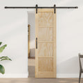 Porta Scorrevole Naturale 61 x 198,5 cm Legno Massello di Pino