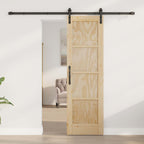 Porta Scorrevole Naturale 61 x 198,5 cm Legno Massello di Pino