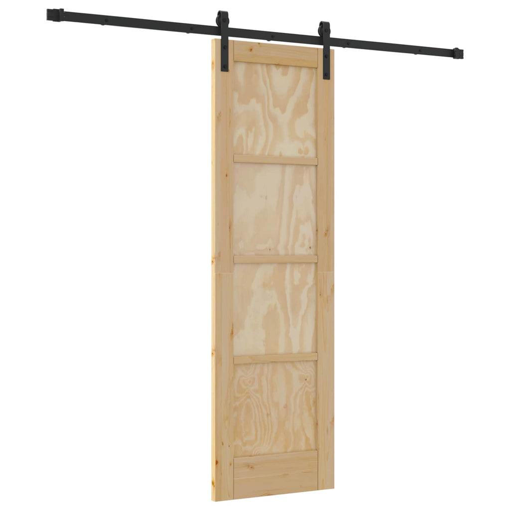 Porta Scorrevole Naturale 61 x 198,5 cm Legno Massello di Pino