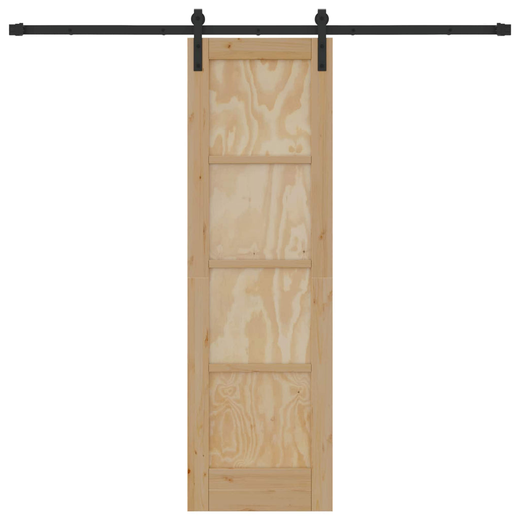 Porta Scorrevole Naturale 61 x 198,5 cm Legno Massello di Pino