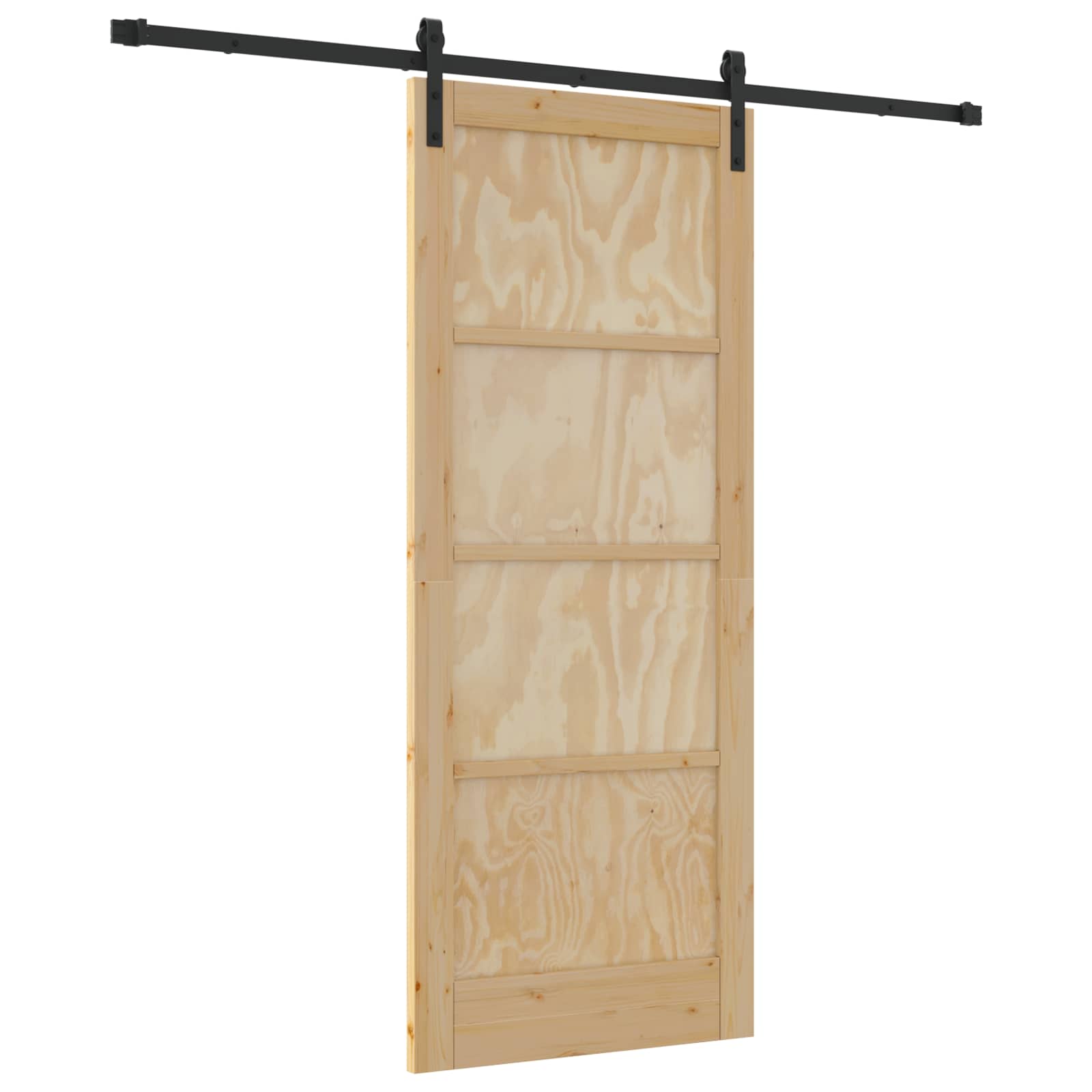 Porta Scorrevole in Legno Massello di Pino Naturale 83 x 202 cm